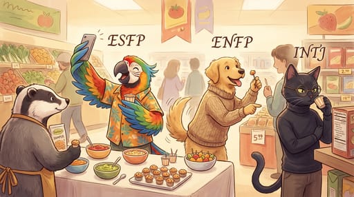 Nano Banana 提示词：MBTI 16 人格动物拟人插画生成器｜Curify AI